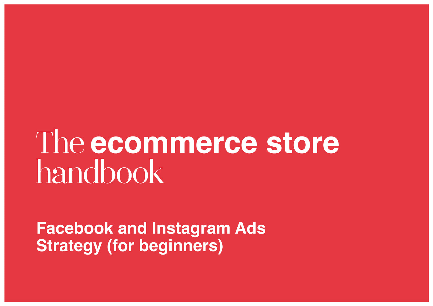 BUNDLE: The E-commerce Handbook + Facebook and Instagram Ads for Beginners